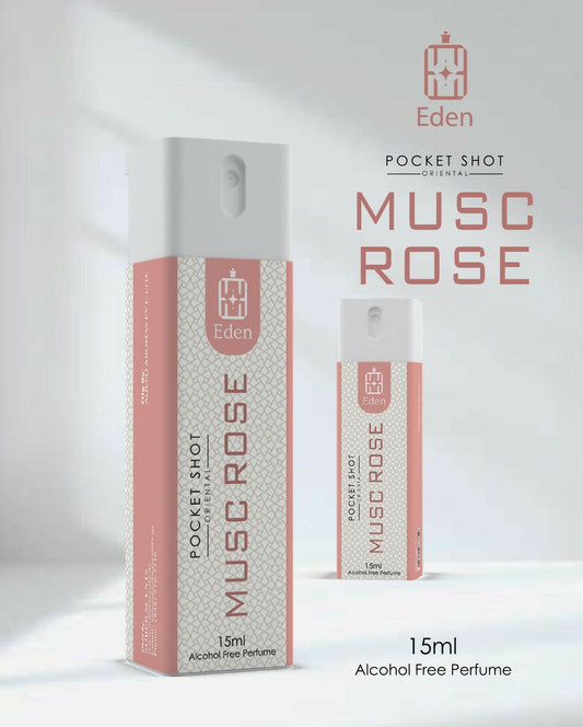 Musc Rose, natural water based perfume for men and women, alcohol free fragrance with eco-friendly ingredients.